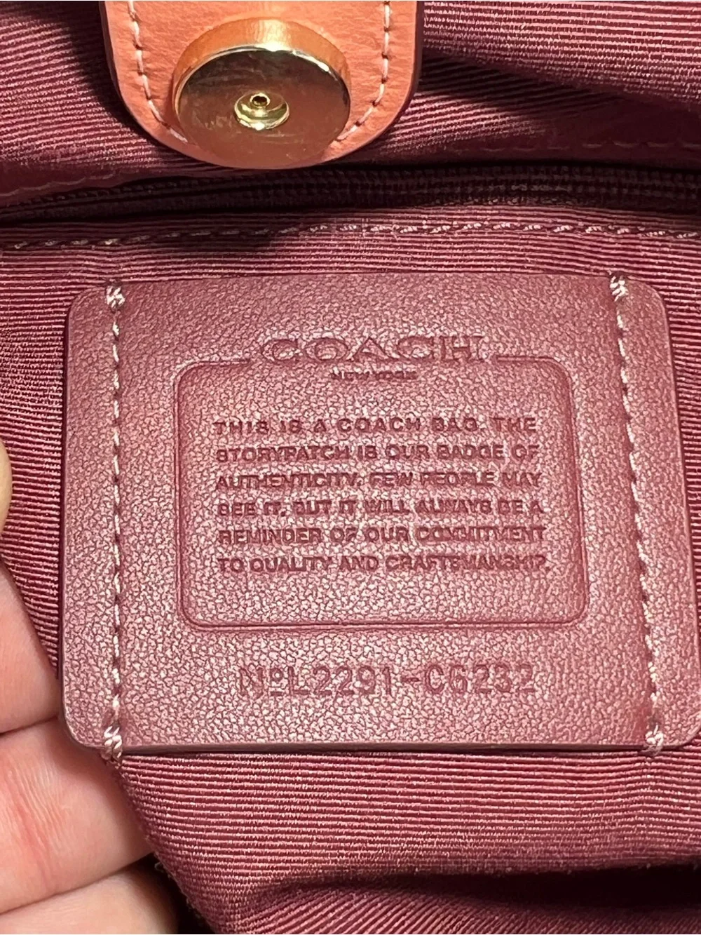 COACH C6232 Kristy Shoulder Bag In Signature Canvas Khaki Coral Pink EUC